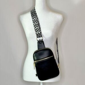 DIOMO Anti Theft Black Purse Crossbody Faux Leather Bag RFID Adj Travel Vacation